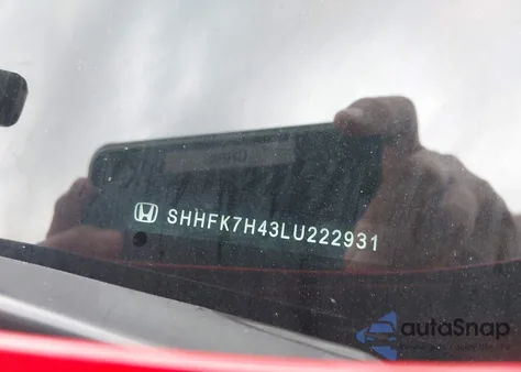 2020 Honda Civic Sport из США, поврежденный, VIN SHHFK7H43LU222931